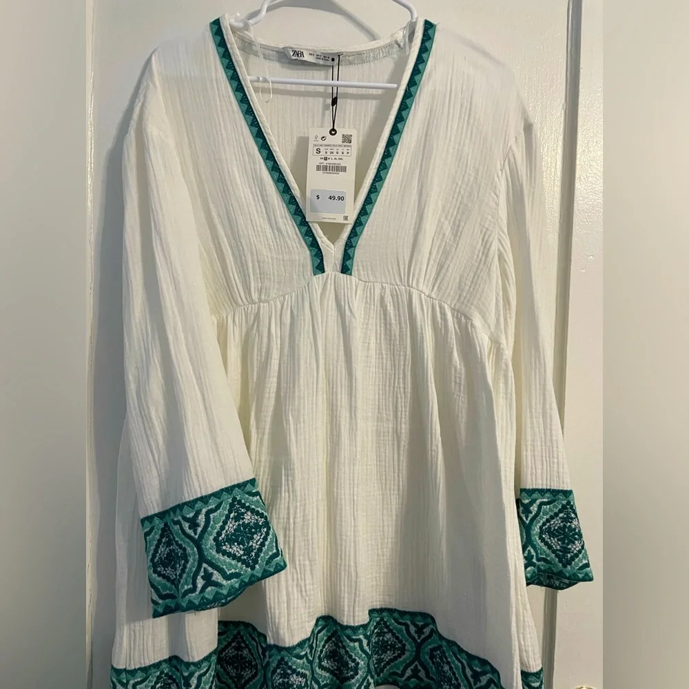 Women| Zara Summer Tunic Dress (White) - Picture 1 of 7